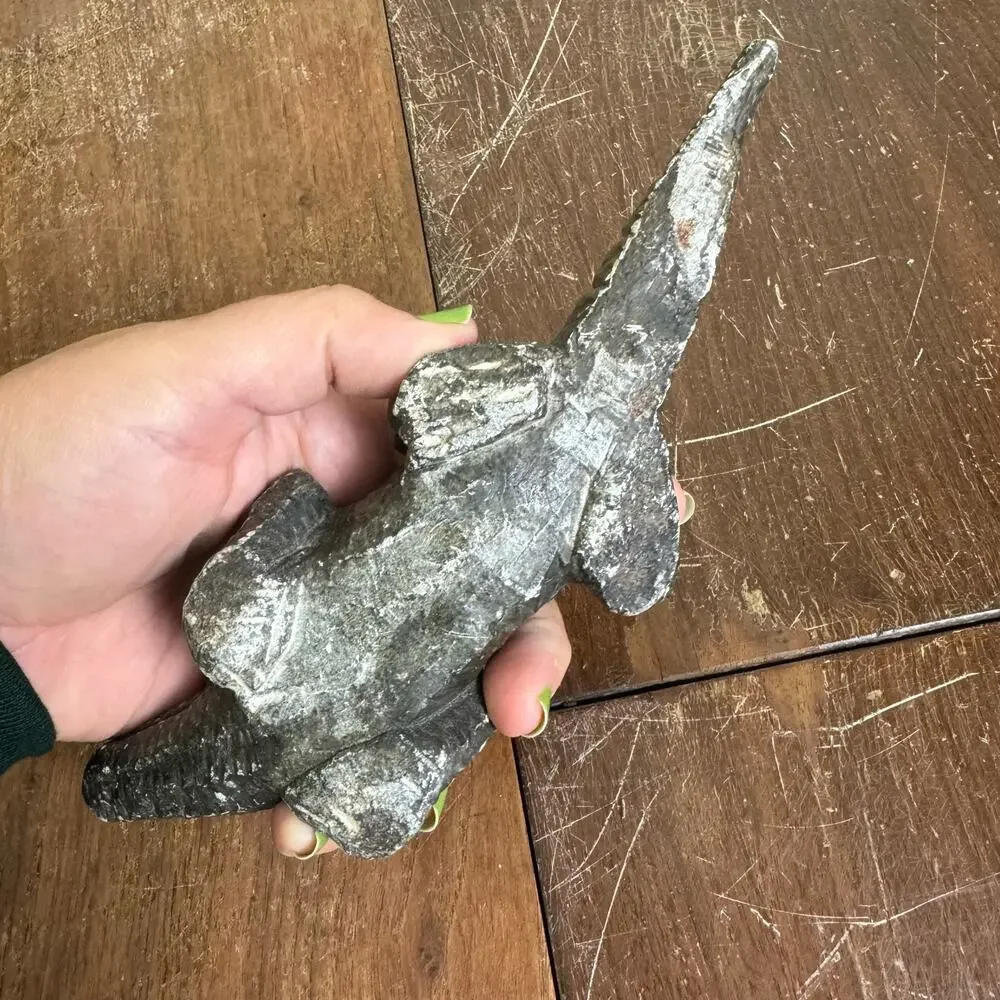 Vintage African Soapstone Carved Alligator‎ Crocodile 6 Inch Long Figurine